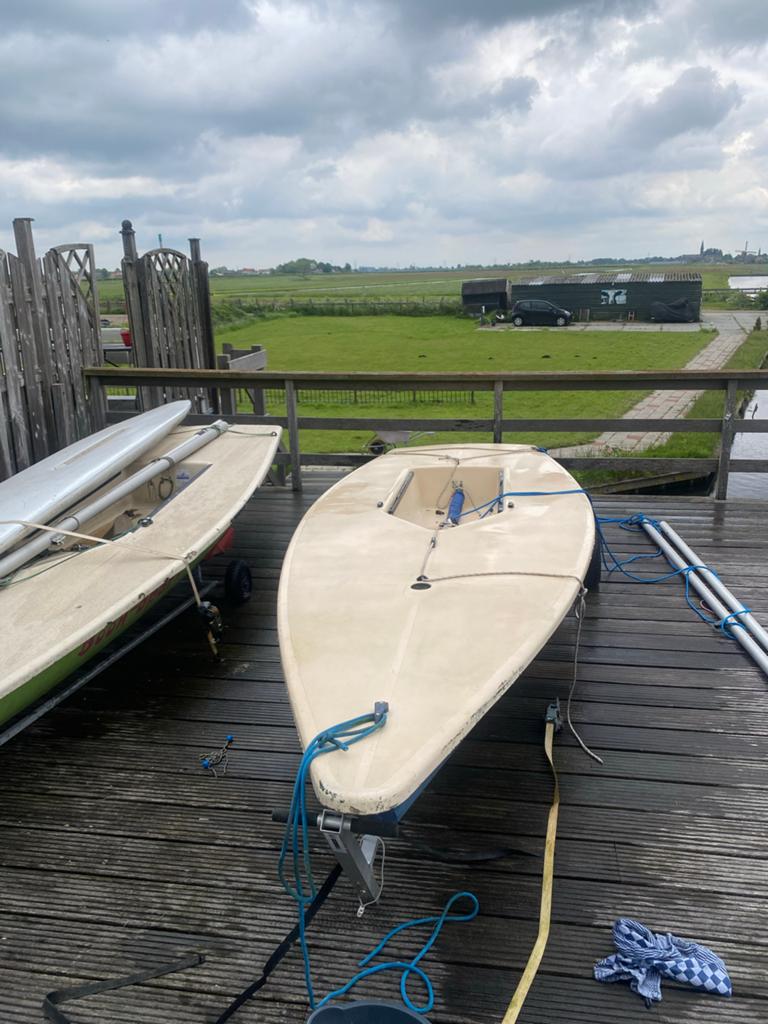 Laser zeilboot, Watersport en Boten, Ophalen of Verzenden, Gebruikt, Grootzeil, Minder dan 15 m²
