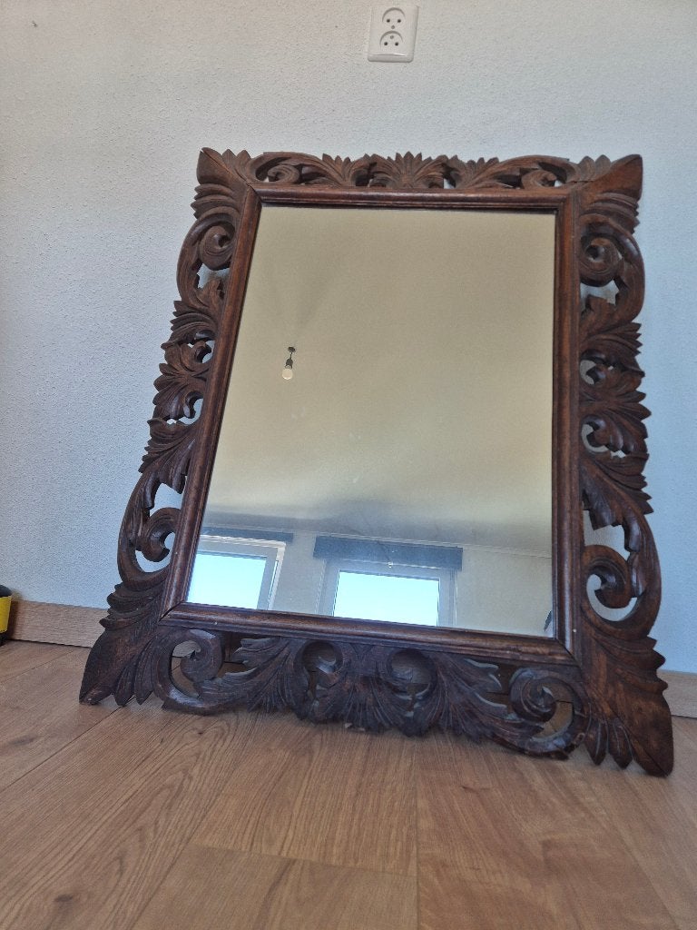 Antieke spiegel, Antiek en Kunst, Ophalen, Rechthoekig, 50 tot 100 cm, Minder dan 100 cm