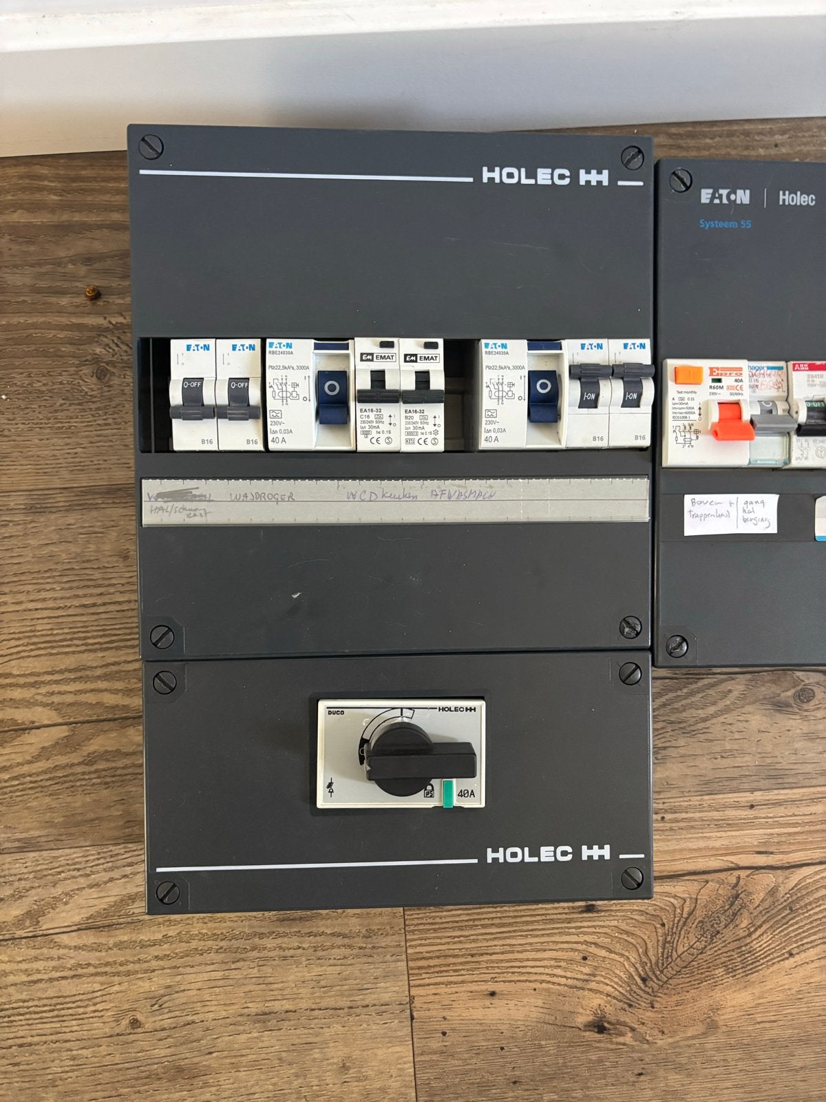 Holec Eaton Groepenkast met aardlekschakelaars, Doe-het-zelf en Verbouw, Ophalen of Verzenden, Gebruikt, Eaton, Groepenkast