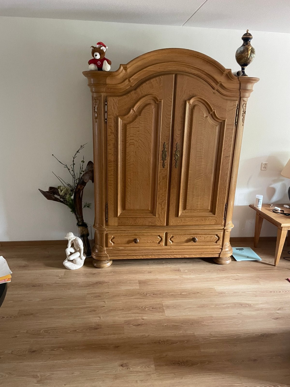 Mooie Eiken Huiskamerkast met 2 Lades en Planken, Ophalen of Verzenden