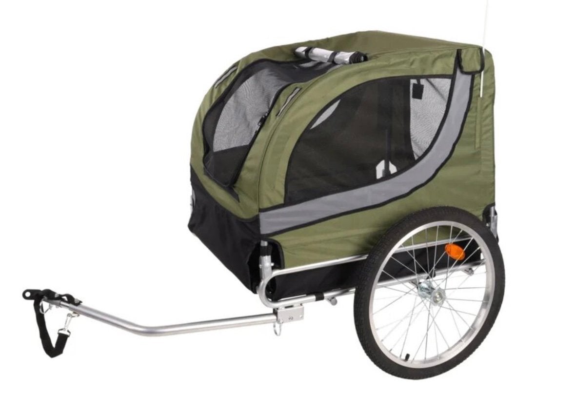 Flamingo Opvouwbare Hondenfietskar voor E-bike - Groen, Ophalen, Opvouwbaar, Nieuw, 20 tot 40 kg