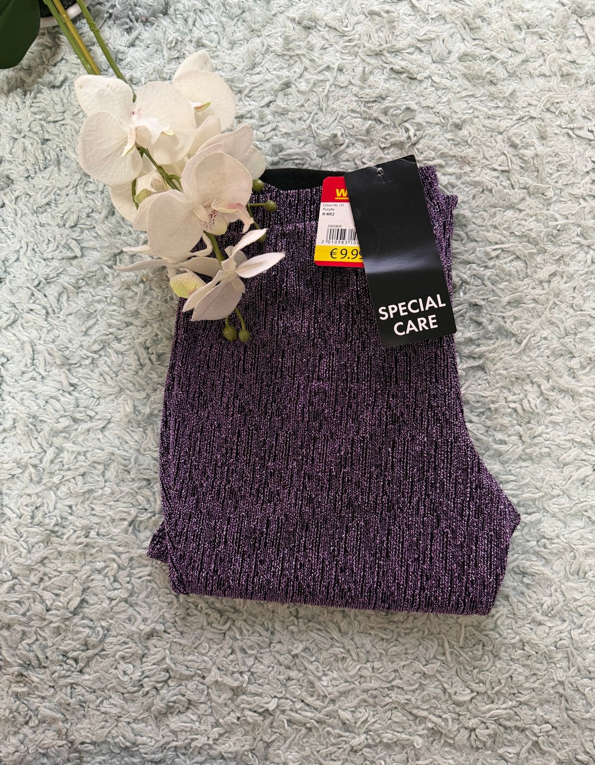 NIEUW, paarse glitter flared broek van Young, maat 158, Ophalen of Verzenden, Nieuw, Meisje, Broek