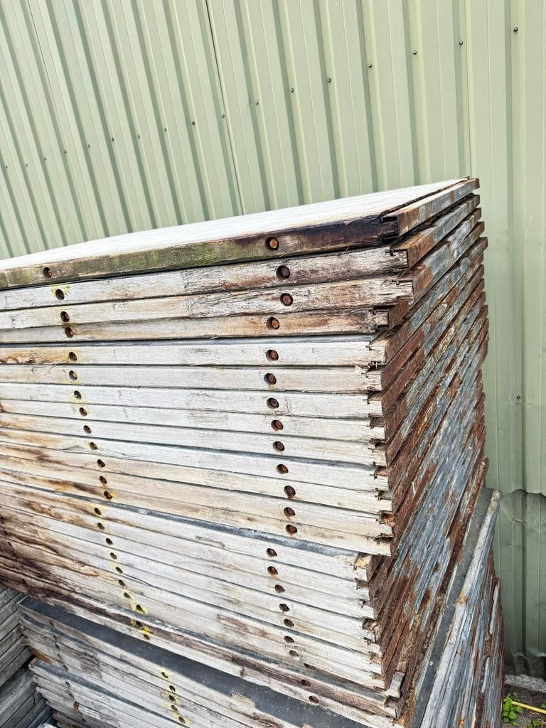 Azobe hardhouten schotten met kunststof laag 140x110x5 inc, Gebruikt, Overige typen, Ophalen of Verzenden, 50 mm of meer