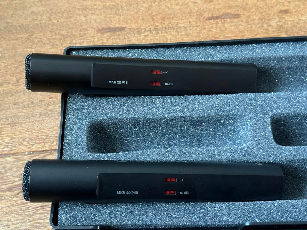 Sennheiser MKH 20-P48 microfoons (set van 2), Muziek en Instrumenten, Microfoons, Ophalen of Verzenden, Zo goed als nieuw, Studiomicrofoon