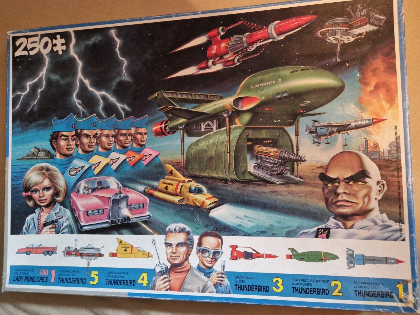 the thunderbirds puzzle puzzel groot grote retro vintage, Ophalen of Verzenden