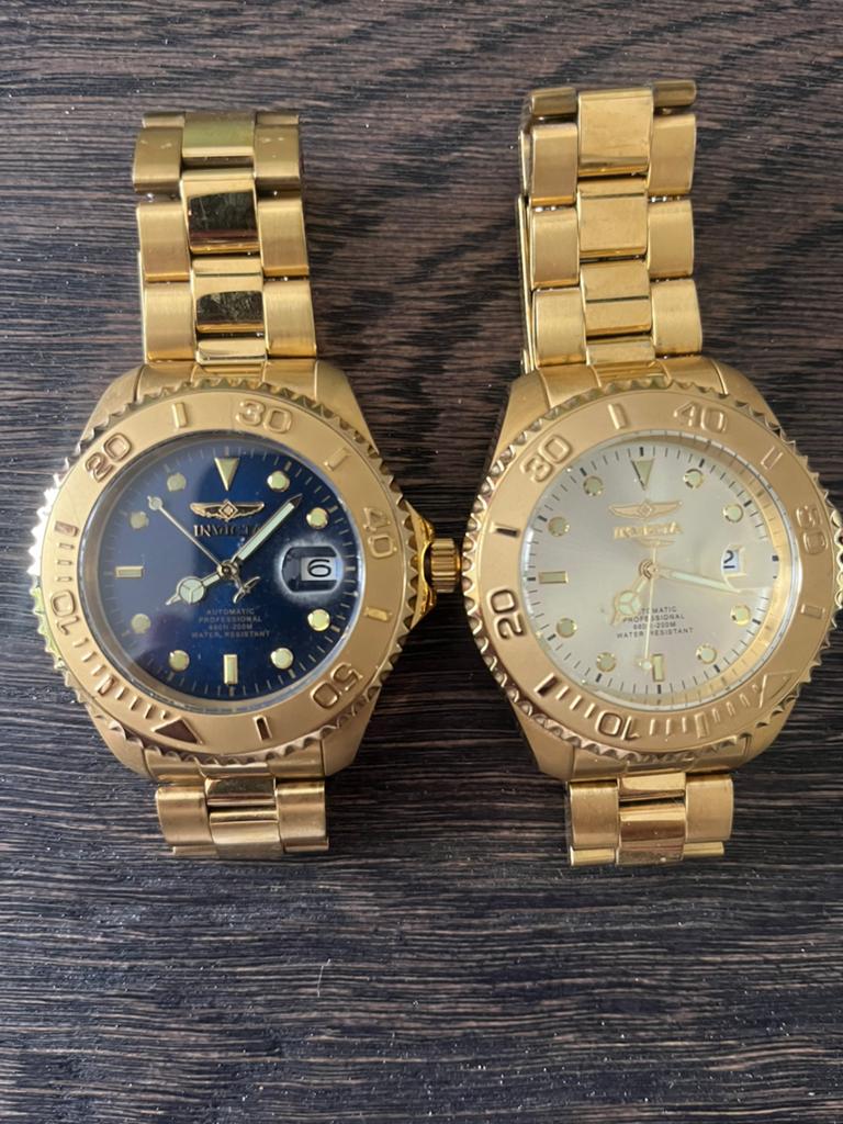 Invicta Pro Diver Herenhorloges - Goudkleurig Staal, Staal, Polshorloge, Zo goed als nieuw, Ophalen
