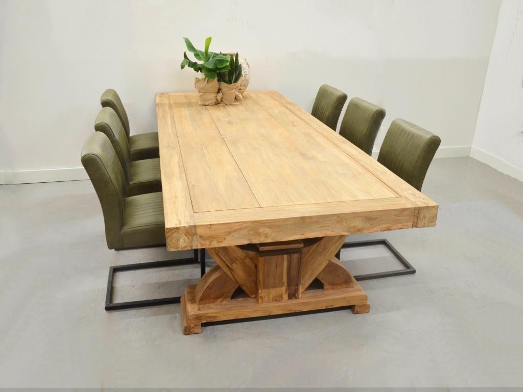 Teak kloostertafel tafel, Huis en Inrichting, Tafels | Eettafels, Verzenden, 50 tot 100 cm, Rechthoekig, Nieuw