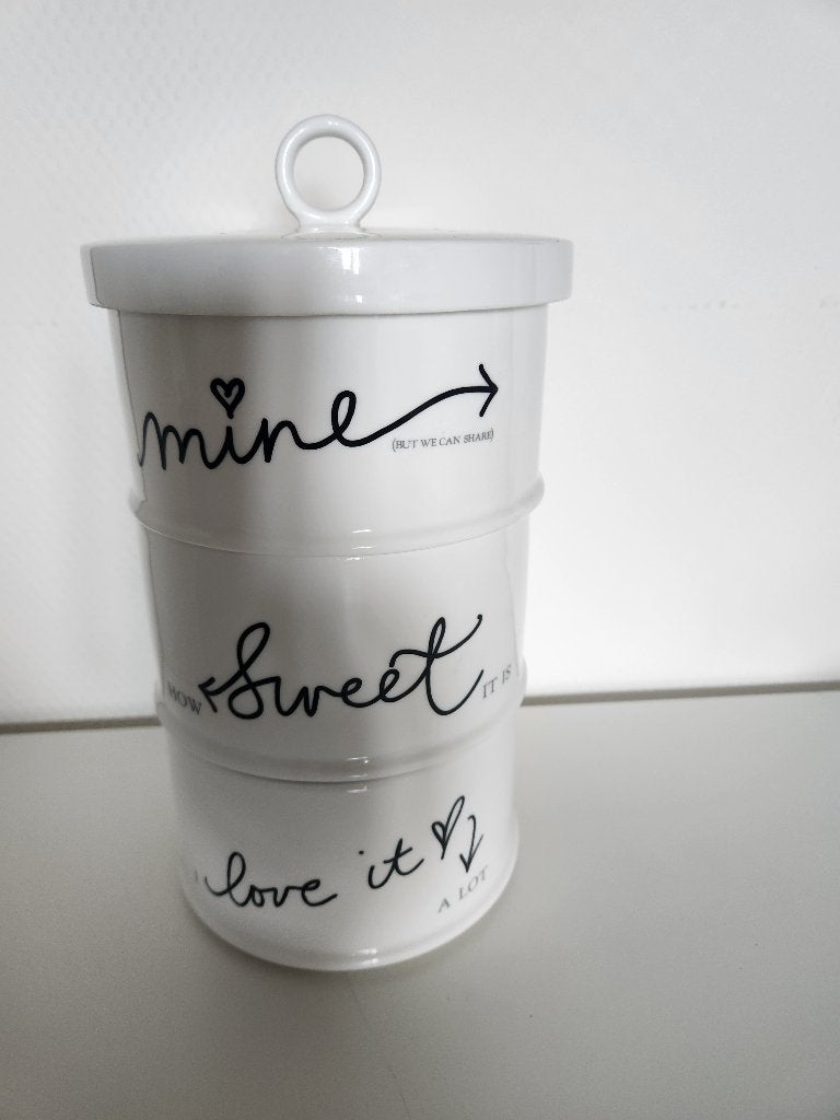 Riviera Maison - stapelbare voorraad-/snoepset, Ophalen, Overige merken, Zo goed als nieuw, Porselein