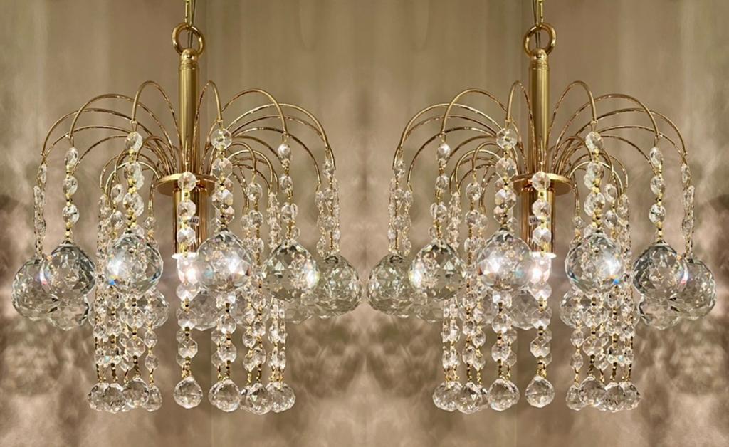 8 stuks gemerkte SWAROVSKI kristallen kroonluchters, Huis en Inrichting, Lampen | Kroonluchters, Glas, Ophalen of Verzenden