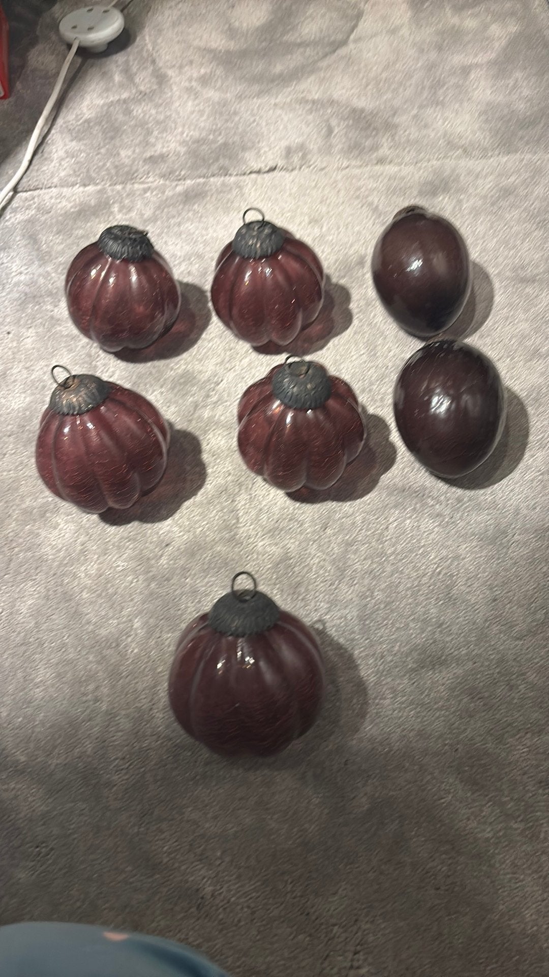 Set van 7 luxe vintage glazen kerstballen – 10x10 cm, Ophalen, Zo goed als nieuw