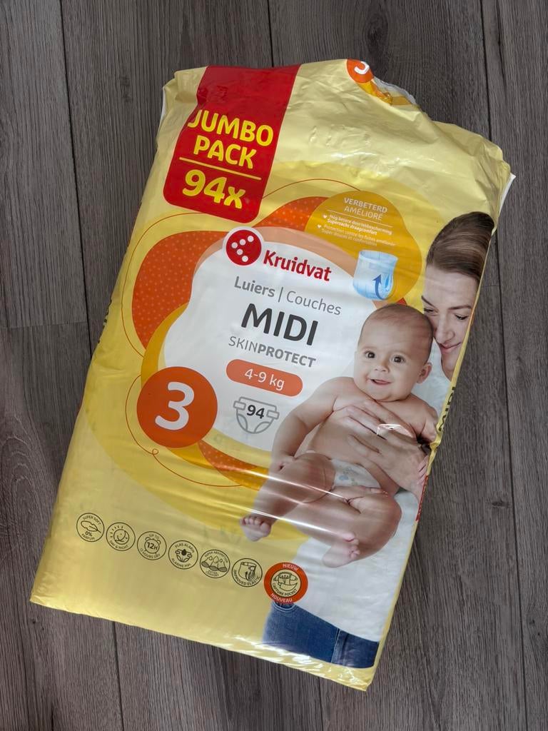 Kruidvat luiers maat 3, Kinderen en Baby's, Badjes en Verzorging, Ophalen of Verzenden, Zo goed als nieuw, Overige typen