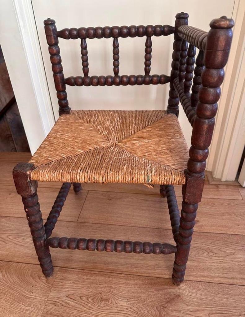 Antieke stoel met biezen zitting! Amstelveen, Antiek en Kunst, Antiek | Meubels | Stoelen en Banken, Ophalen
