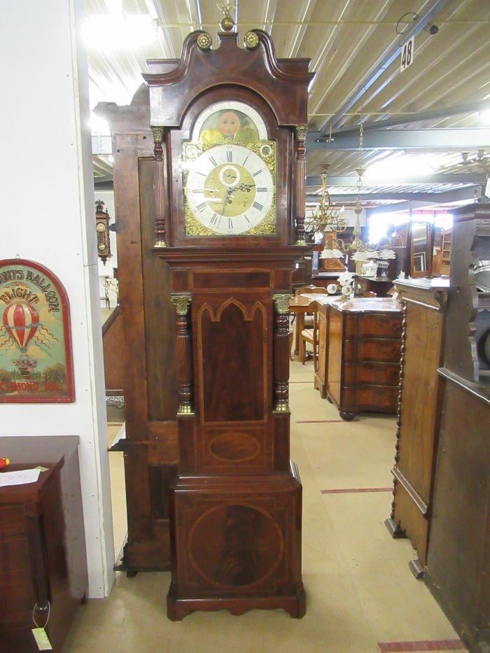 Oer 10289 ANTIEK mahonie staande klok met muziek op 8 bellen, Ophalen