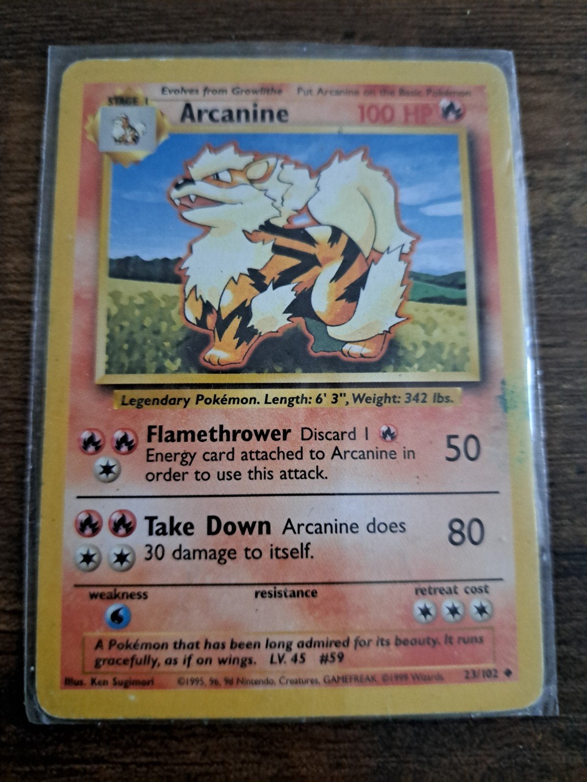 Pokémon Kaart Arcanine 23/102 Jungle Set (1999), Ophalen of Verzenden, Gebruikt, Losse kaart