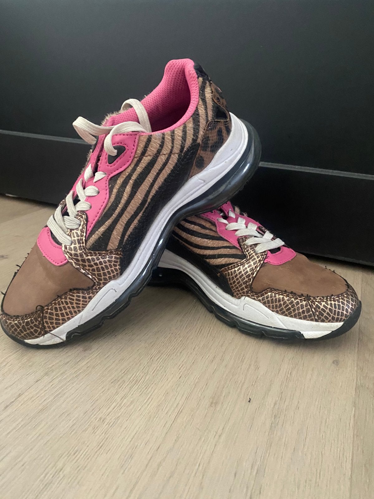 Bjorn Borg sneakers met dierenprint mt 37 - Zelden gedragen, Ophalen of Verzenden, Zo goed als nieuw, Bruin, Sneakers of Gympen