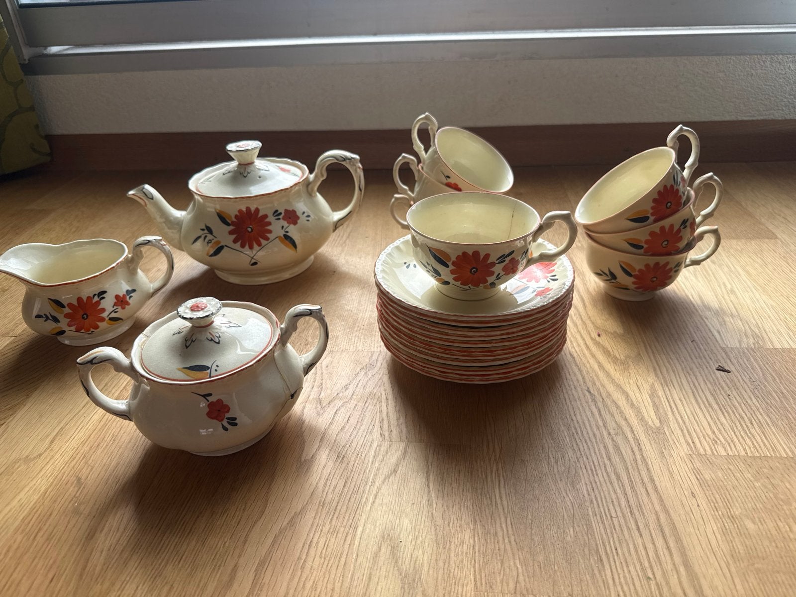 Antiek Grimwades 4080 handgeschilderd Engels servies, Antiek en Kunst, Ophalen