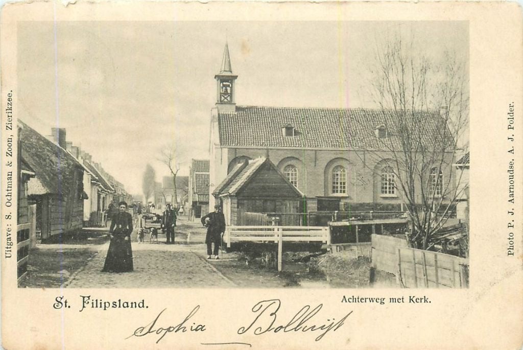 378-313-027 St Philipsland Achterweg (hondekar), Verzamelen, Ansichtkaarten | Nederland, Verzenden, Voor 1920, Zeeland