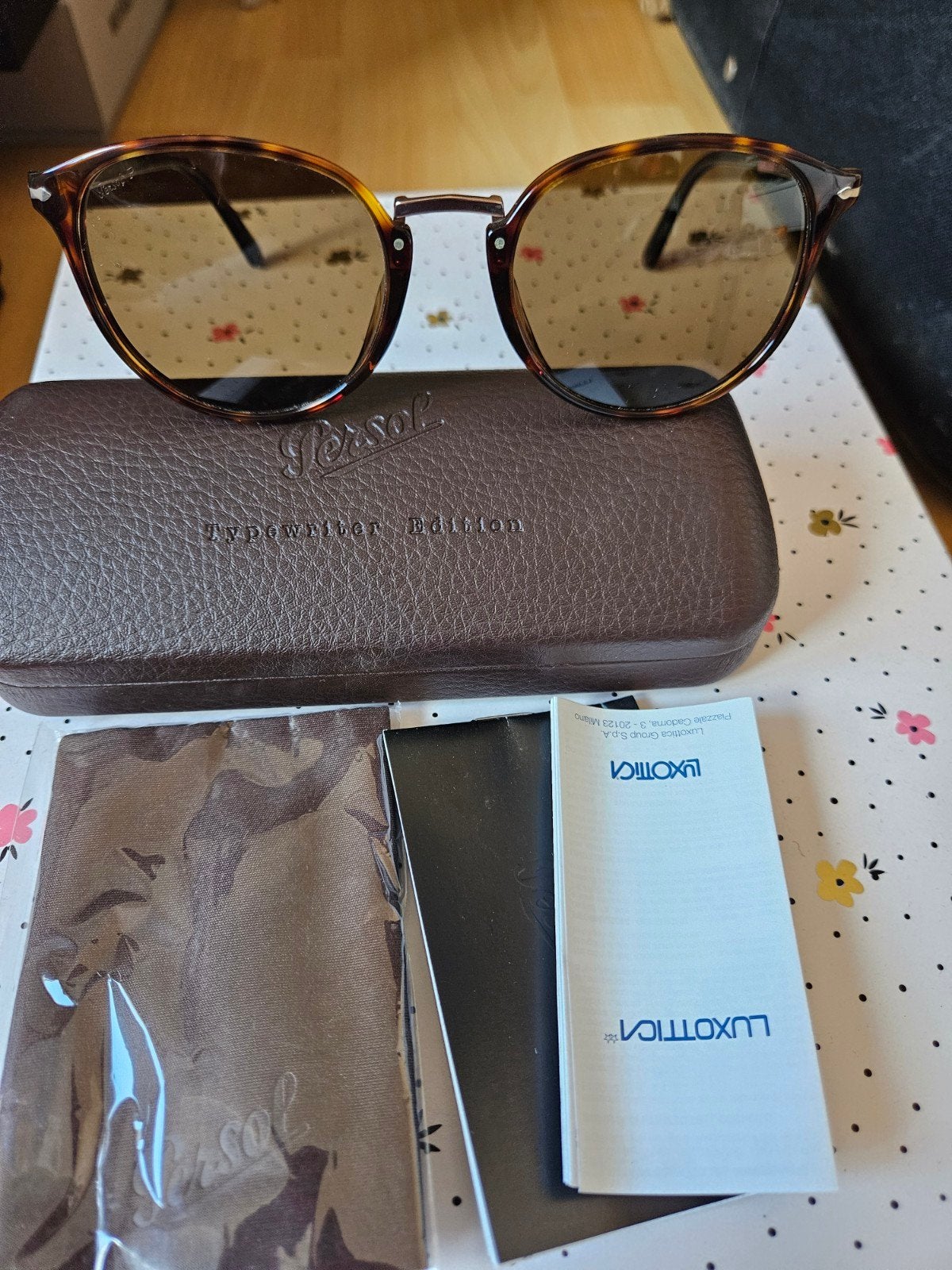 Nieuw Persol Typewriter Evolution PO3210 - Gepolariseerd, Zonnebril, Bruin, Nieuw, Ophalen