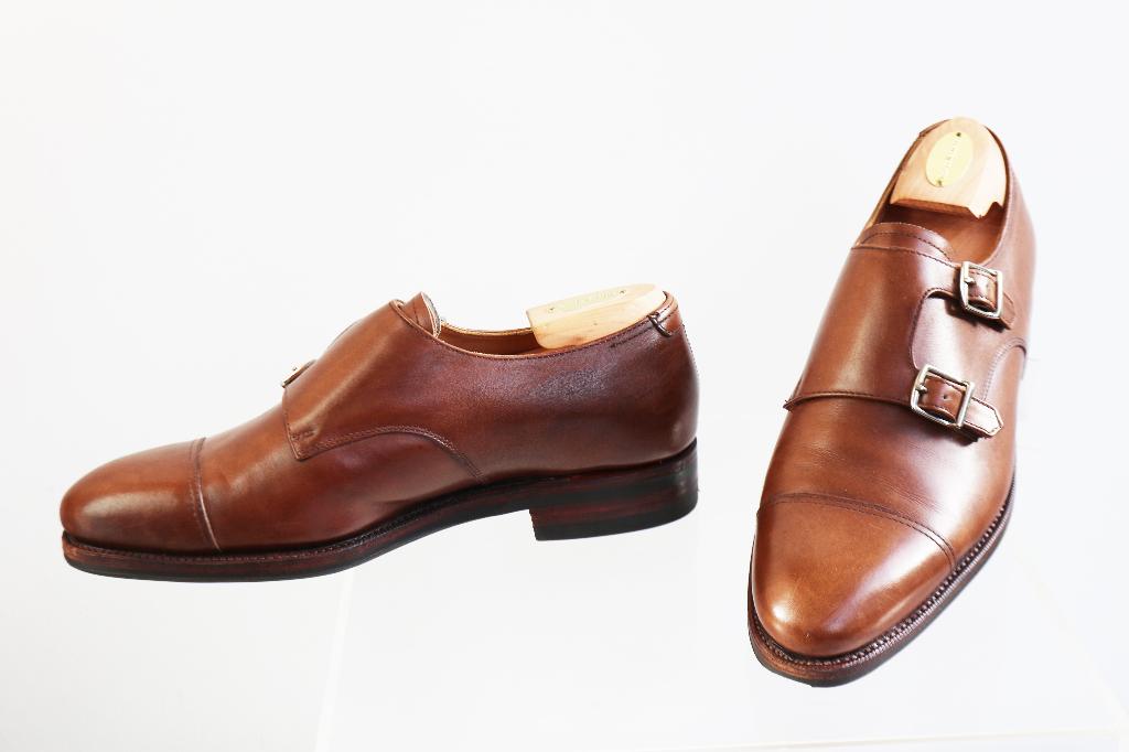 Meermin Mallorca Goodyearwelted dubbele monk in 7 = maat 41, Bruin, Ophalen of Verzenden, Meermin Mallorca, Gespschoenen