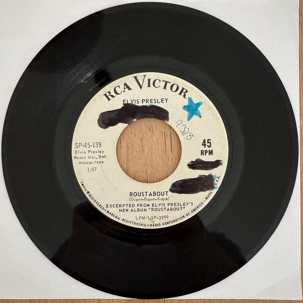 Elvis PROMO Single - Roustabout - USA 1964, Cd's en Dvd's, Vinyl | Rock, Gebruikt, Originele persing, 7 inch, Ophalen of Verzenden