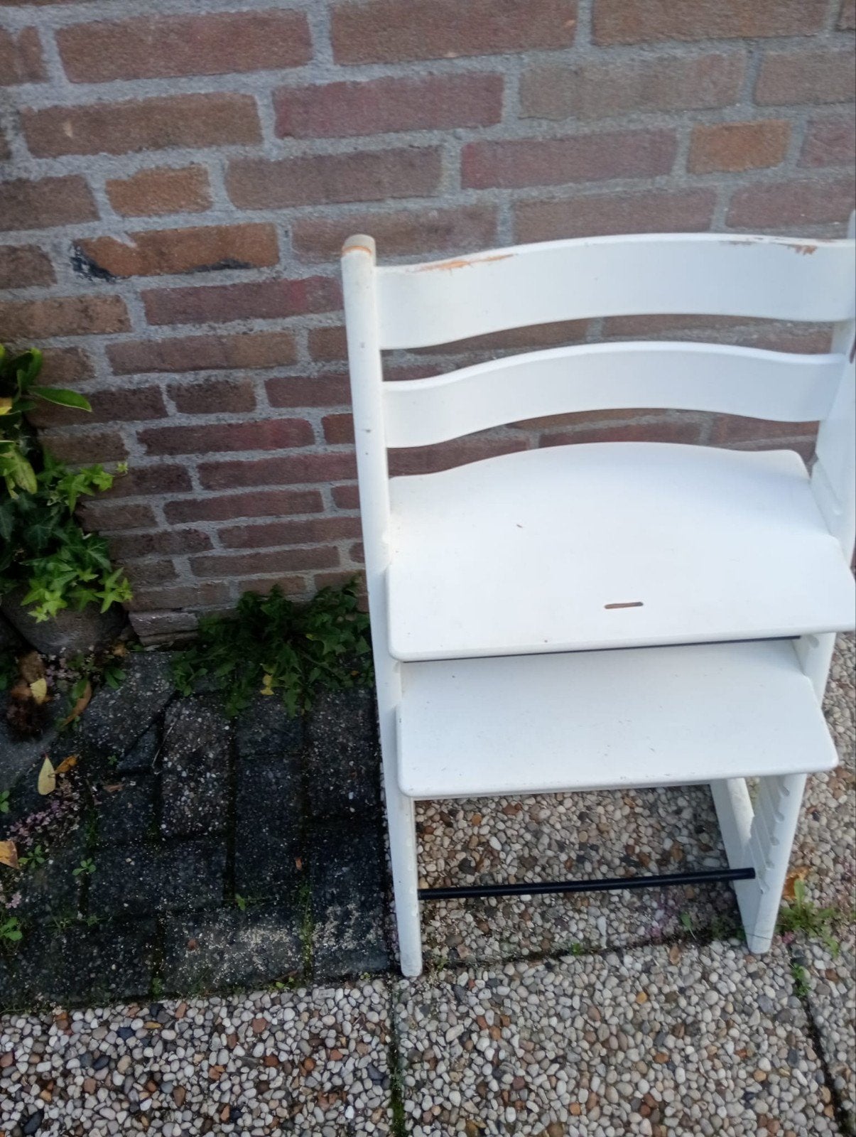 Witte meegroeistoel triptrap, Ophalen, Gebruikt, Meegroeistoel, Aanschuifbaar