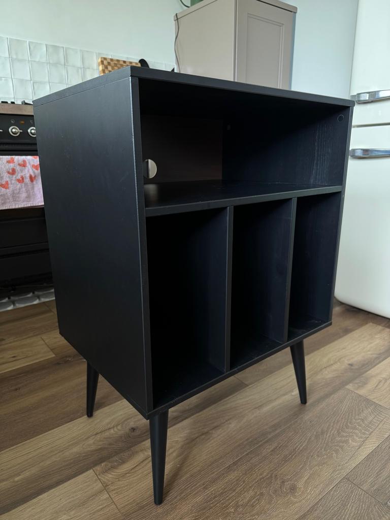 Zwarte LP kast / Vinyl Opbergmeubel, Ophalen, Zo goed als nieuw