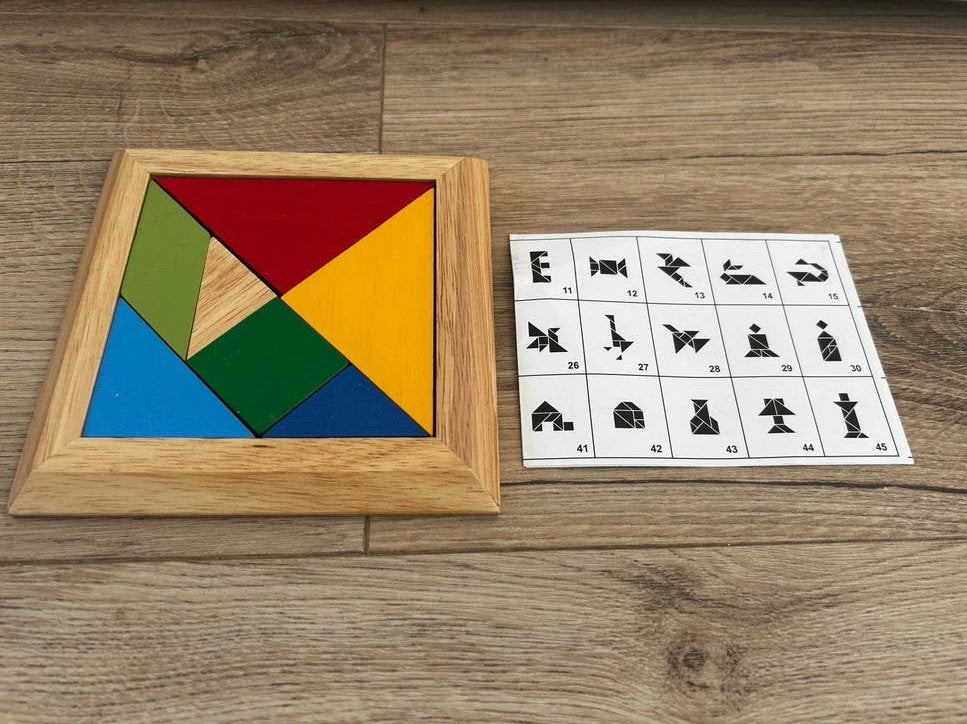 Houten tangram puzzel spel nieuw, Ophalen of Verzenden, Nieuw