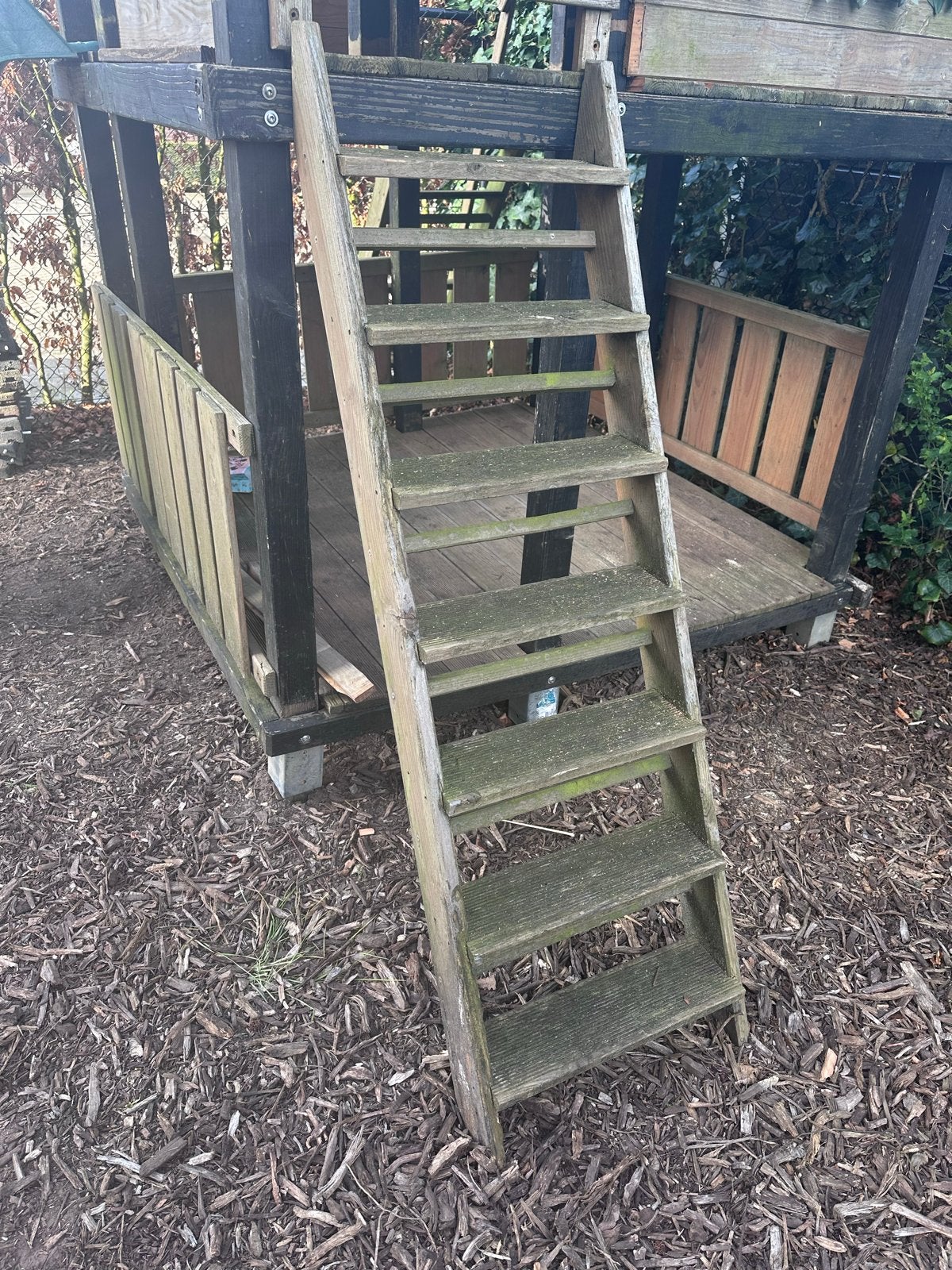 Houten trap voor speelhuisje - Robuust en Gebruikt, Ophalen, Gebruikt, Overige typen, Aanbouwonderdeel