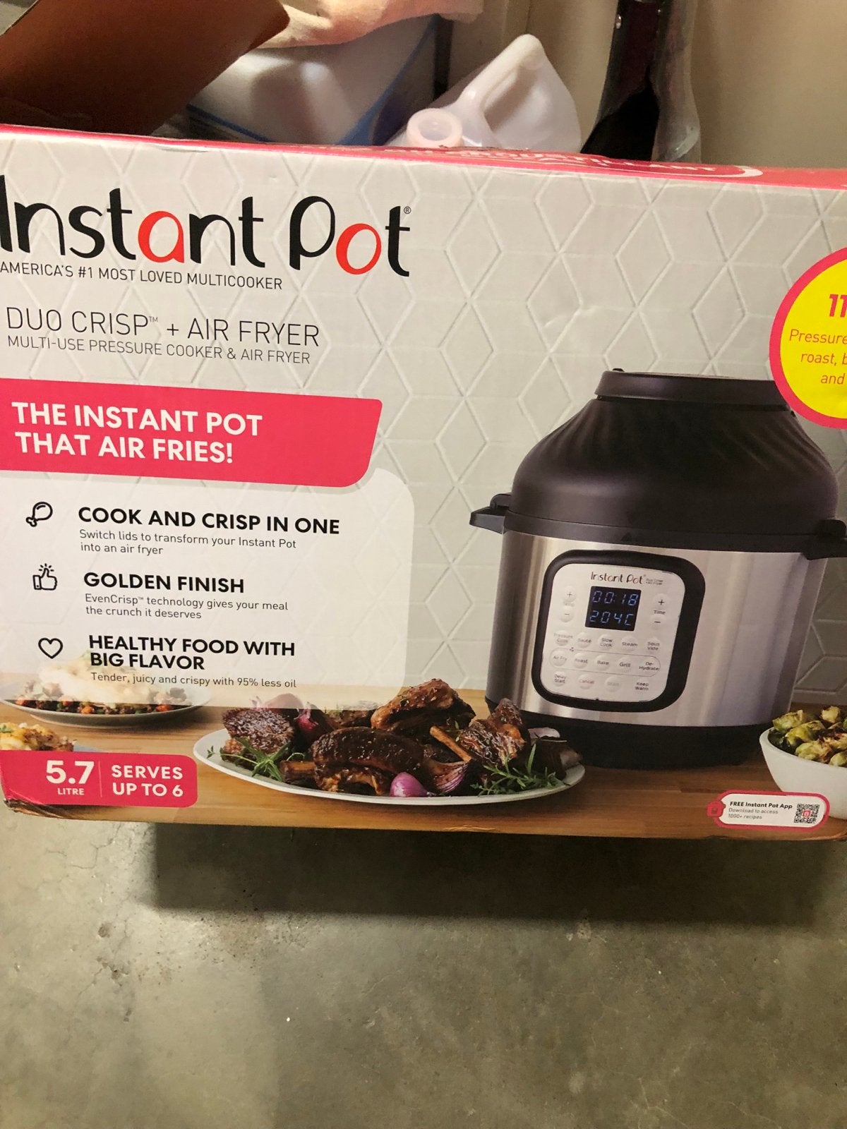 Instant Pot Duo Crisp + Air Fryer 5.7L Multicooker, Ophalen, Nieuw