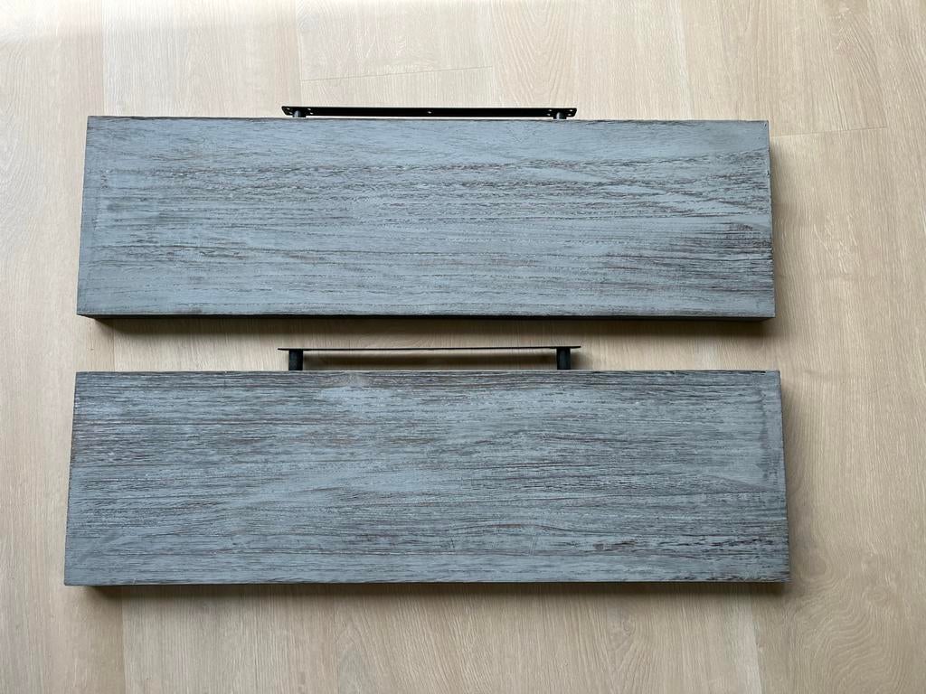 Twee grijze wandplanken, 80x23,5 cm, Ophalen, Gebruikt