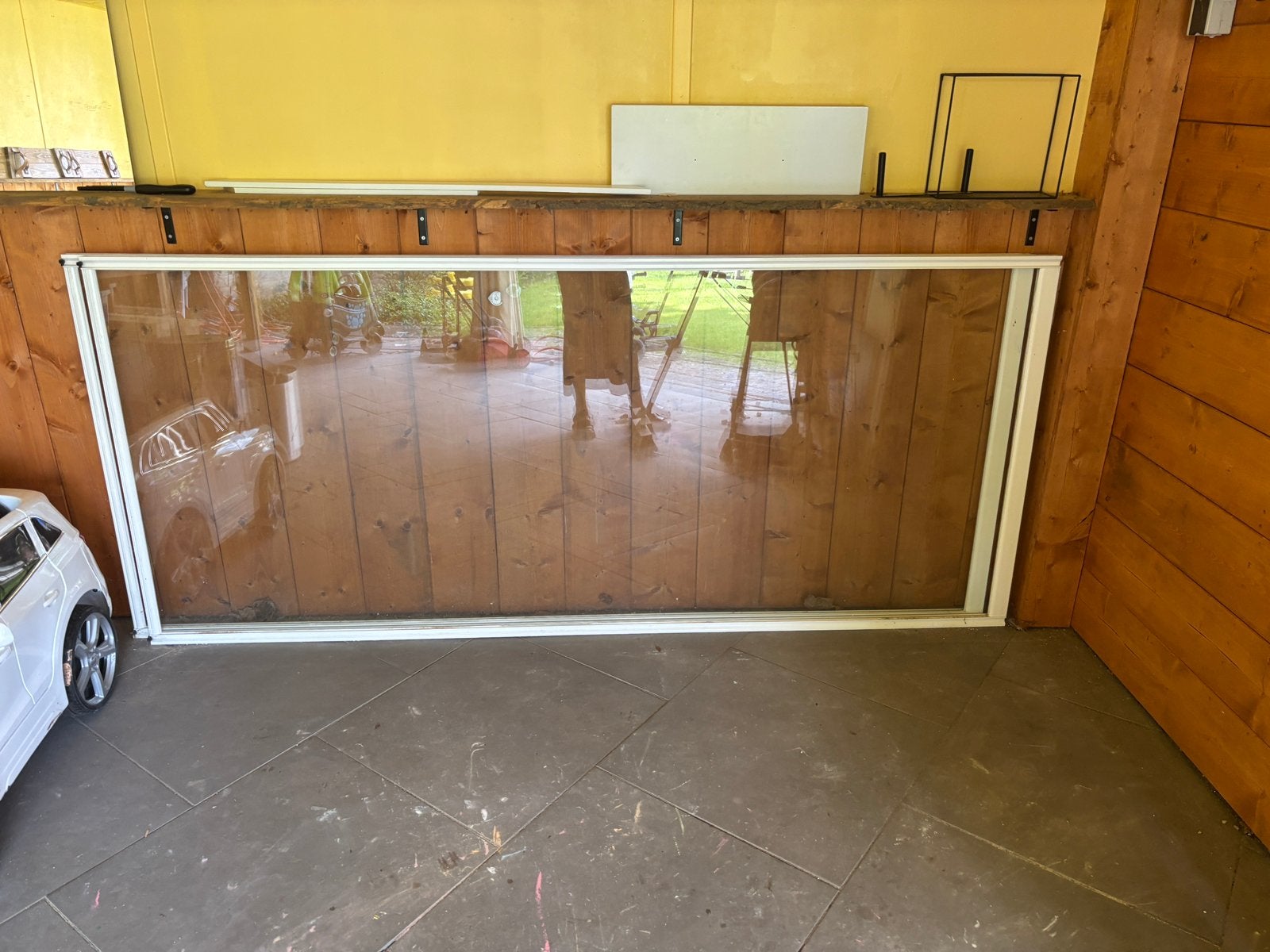 Glazen schuifdeur 235x102,5, Doe-het-zelf en Verbouw, Glas en Ramen, Ophalen, Glasplaat, 160 cm of meer