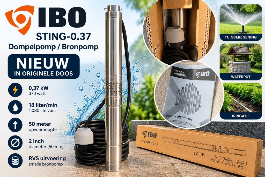 NIEUW – IBO Bronpomp 2” STING-0.37 – Dompelpomp – In doos, Ophalen of Verzenden, Nieuw, Elektrisch, Dompelpomp