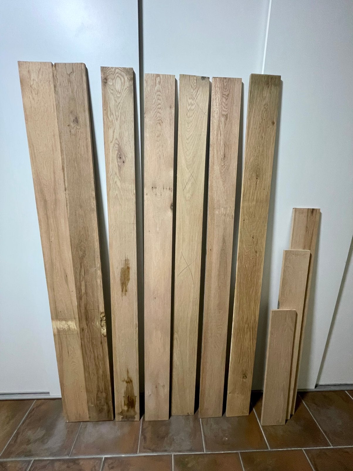 Diverse planken geschaafd eiken, 16x135 mm opruiming, Ophalen, Minder dan 25 mm, Eiken, Zo goed als nieuw