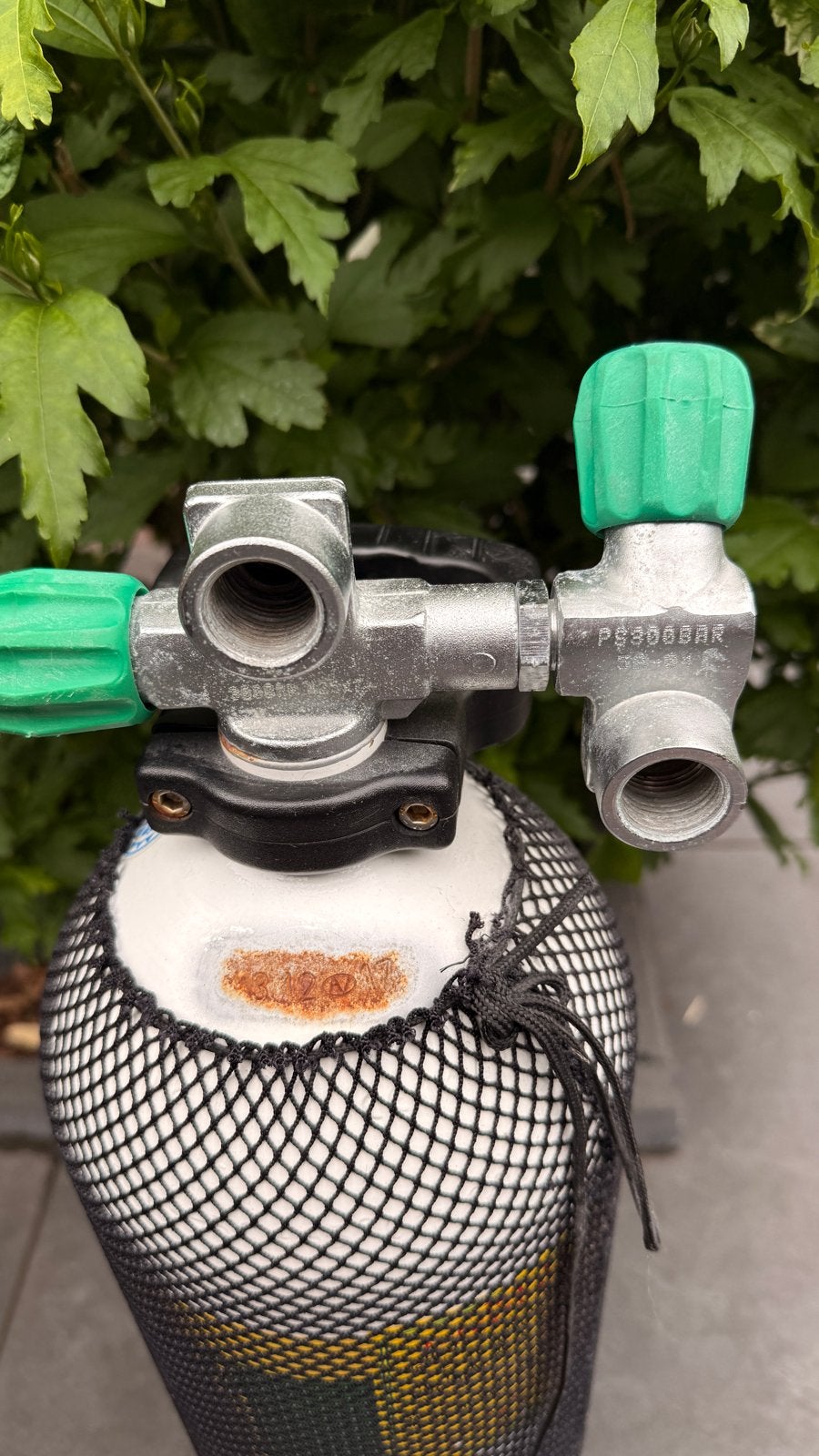 Duikfles met dubbele kraan - 12L 300 bar nitrox, Ophalen, Gebruikt, Duikfles