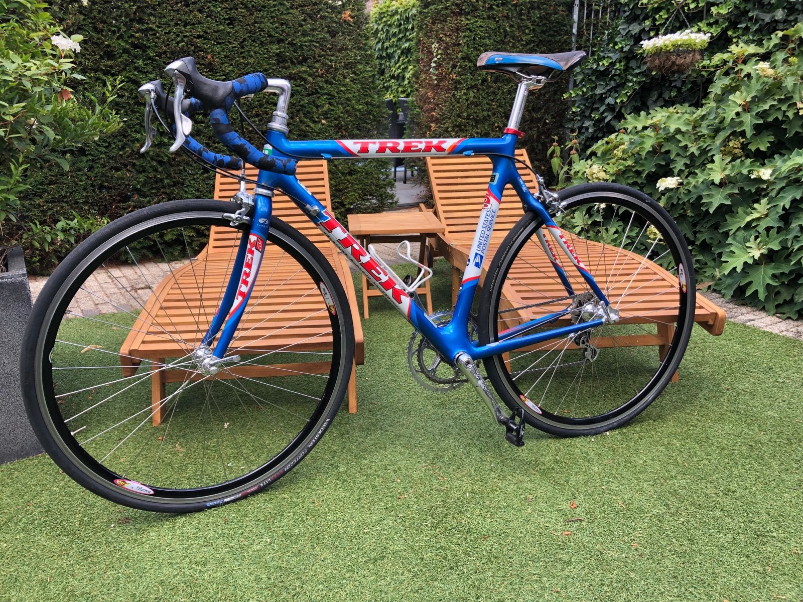 Unieke TREK US Postal 1999 - Lance Armstrong's Tourfiets, 28 inch, Gebruikt, Carbon, 15 tot 20 versnellingen