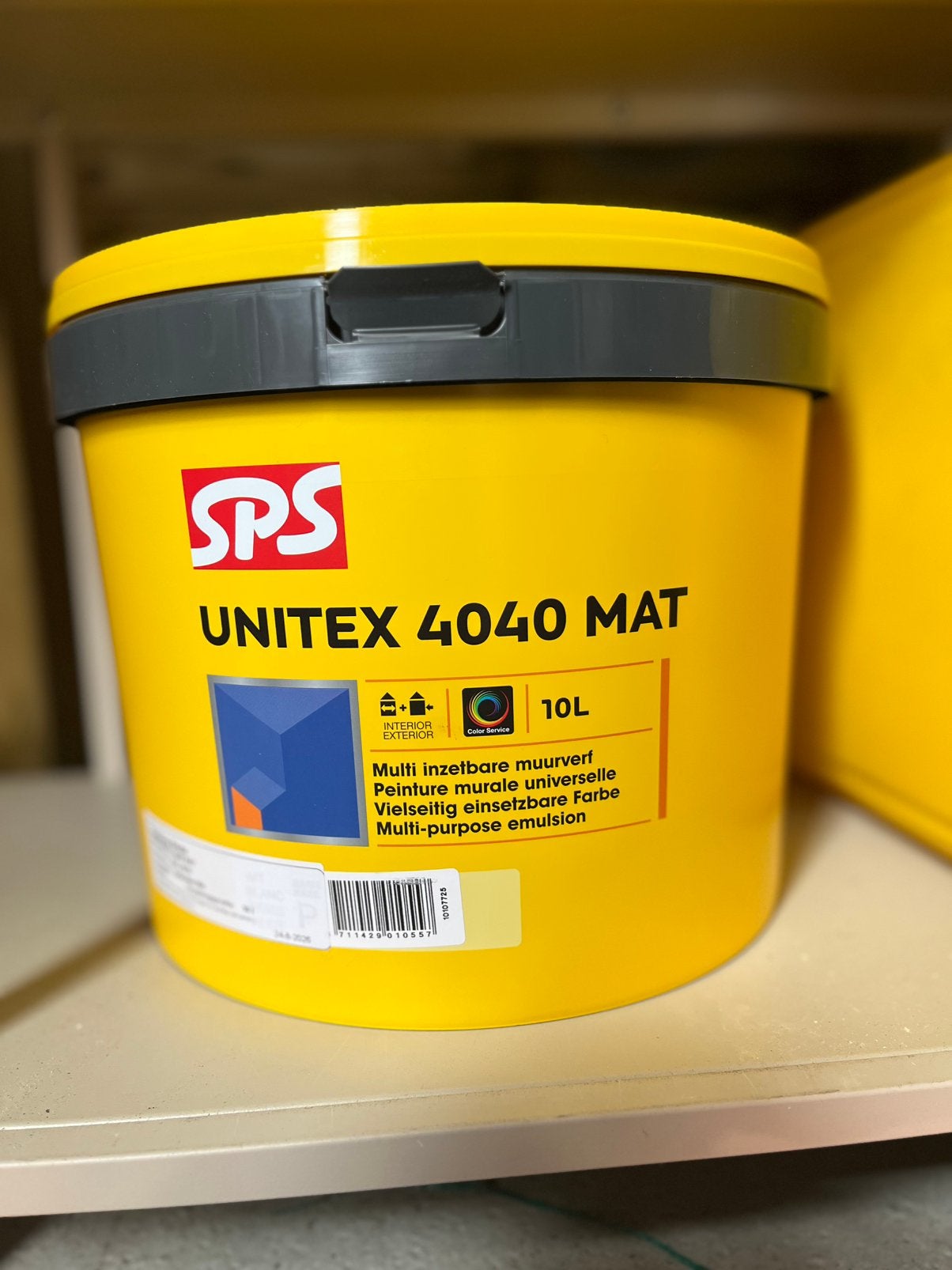 SPS Unitex 4040 Mat Muurverf - RAL 9010 zuiverwit - 10L, Ophalen, 5 tot 10 liter, Wit, Nieuw