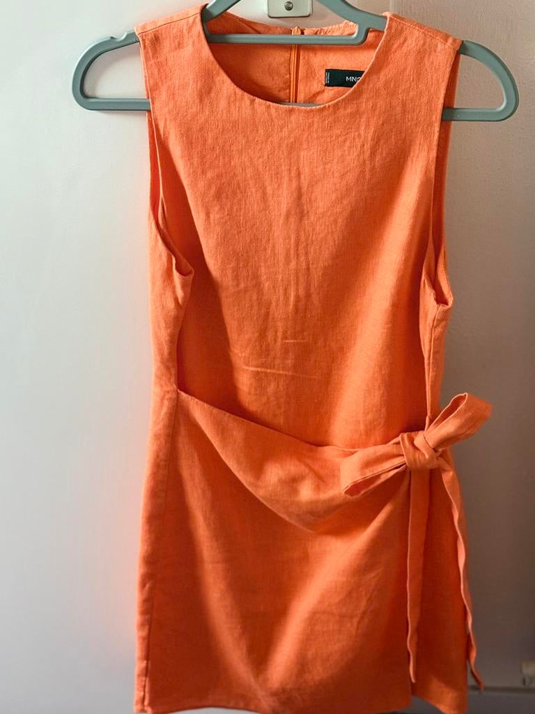 Mango korte jurk S, Kleding | Dames, Jurken, Oranje, Ophalen of Verzenden, Zo goed als nieuw, Maat 36 (S)