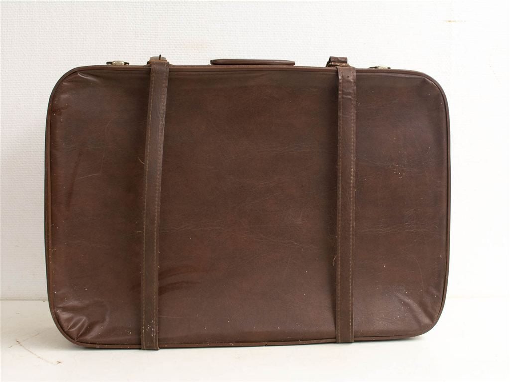 bruine koffer 28807, Ophalen of Verzenden, Gebruikt, Overige materialen, 70 cm of meer