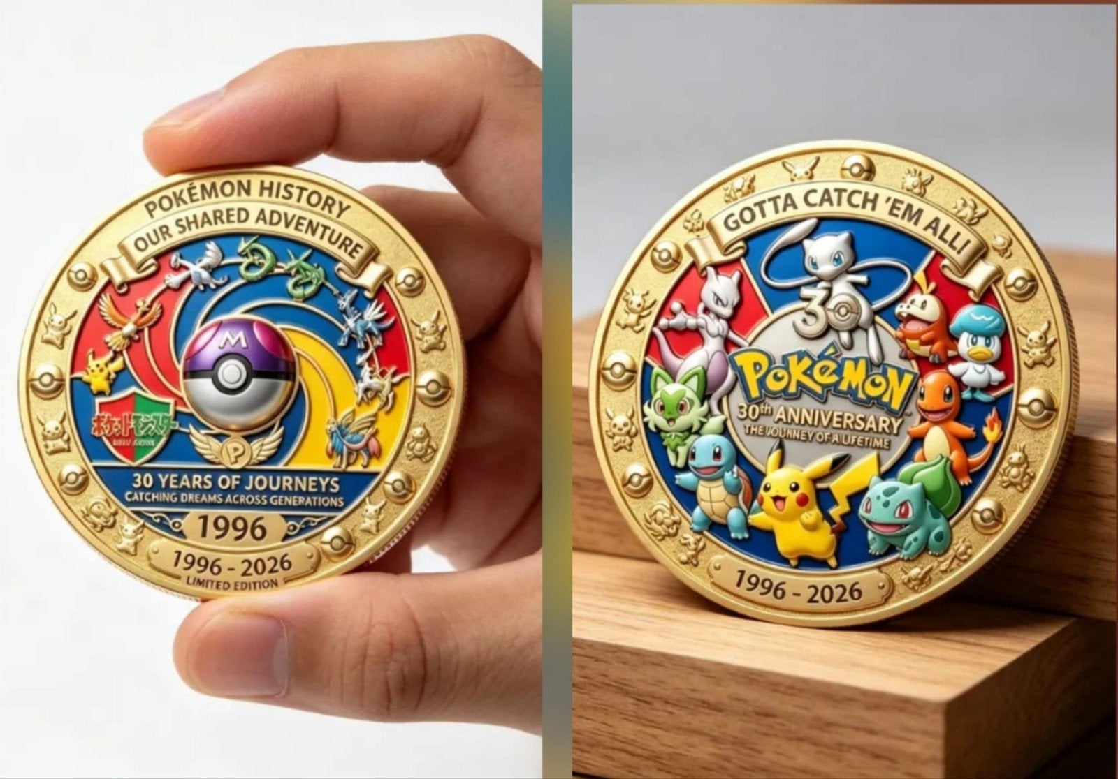 Pokémon 30 Years of Journeys Limited Edition Herdenkingsmunt, Ophalen of Verzenden, Nieuw
