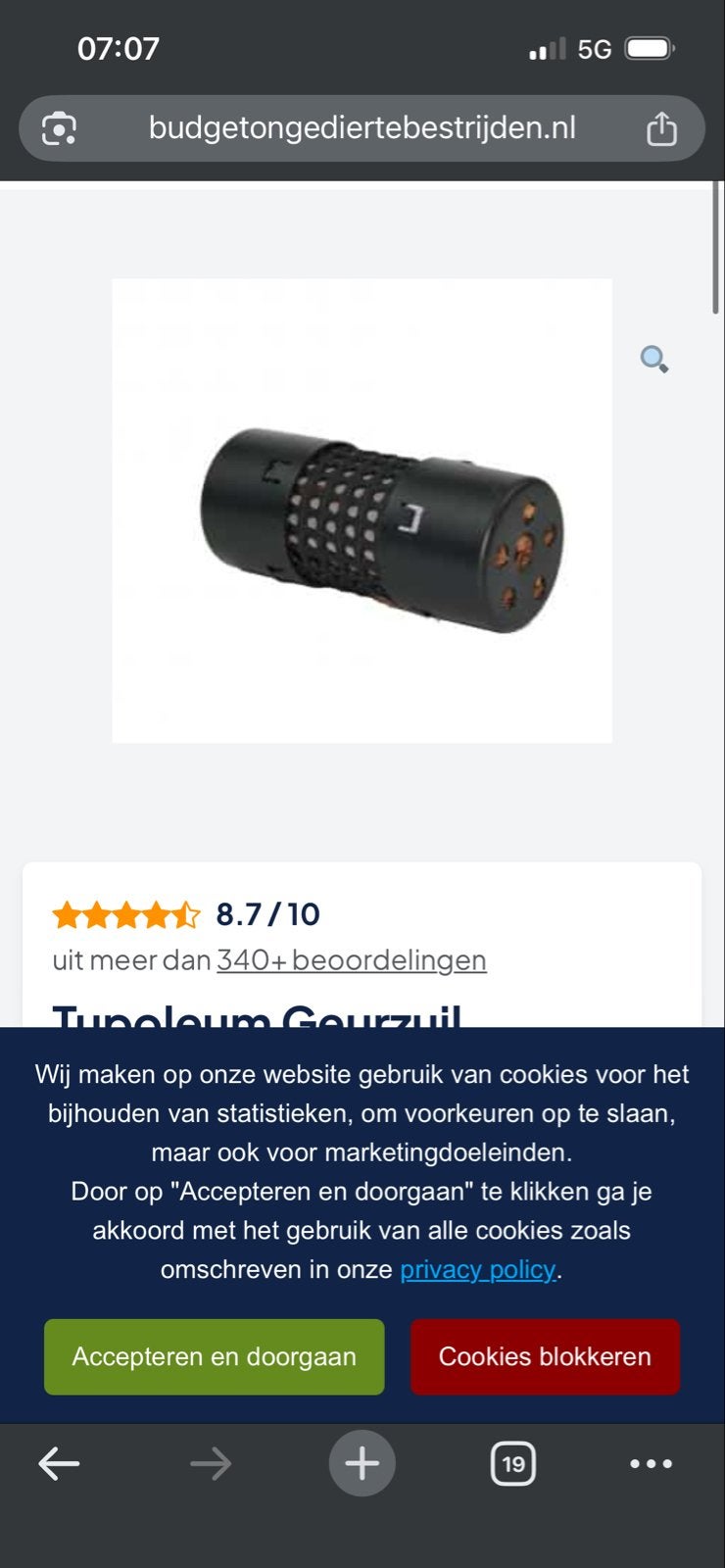 Tupoleum geurzuil - Nieuw in verpakking, Tuin en Terras, Ophalen of Verzenden, Nieuw, Ongediertebestrijding