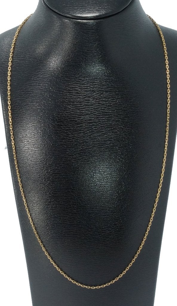 Anker schakel 14k gouden dames ketting 43cm collier fraai, Voordeelsieraden, Ophalen of Verzenden, Zo goed als nieuw, Met edelsteen