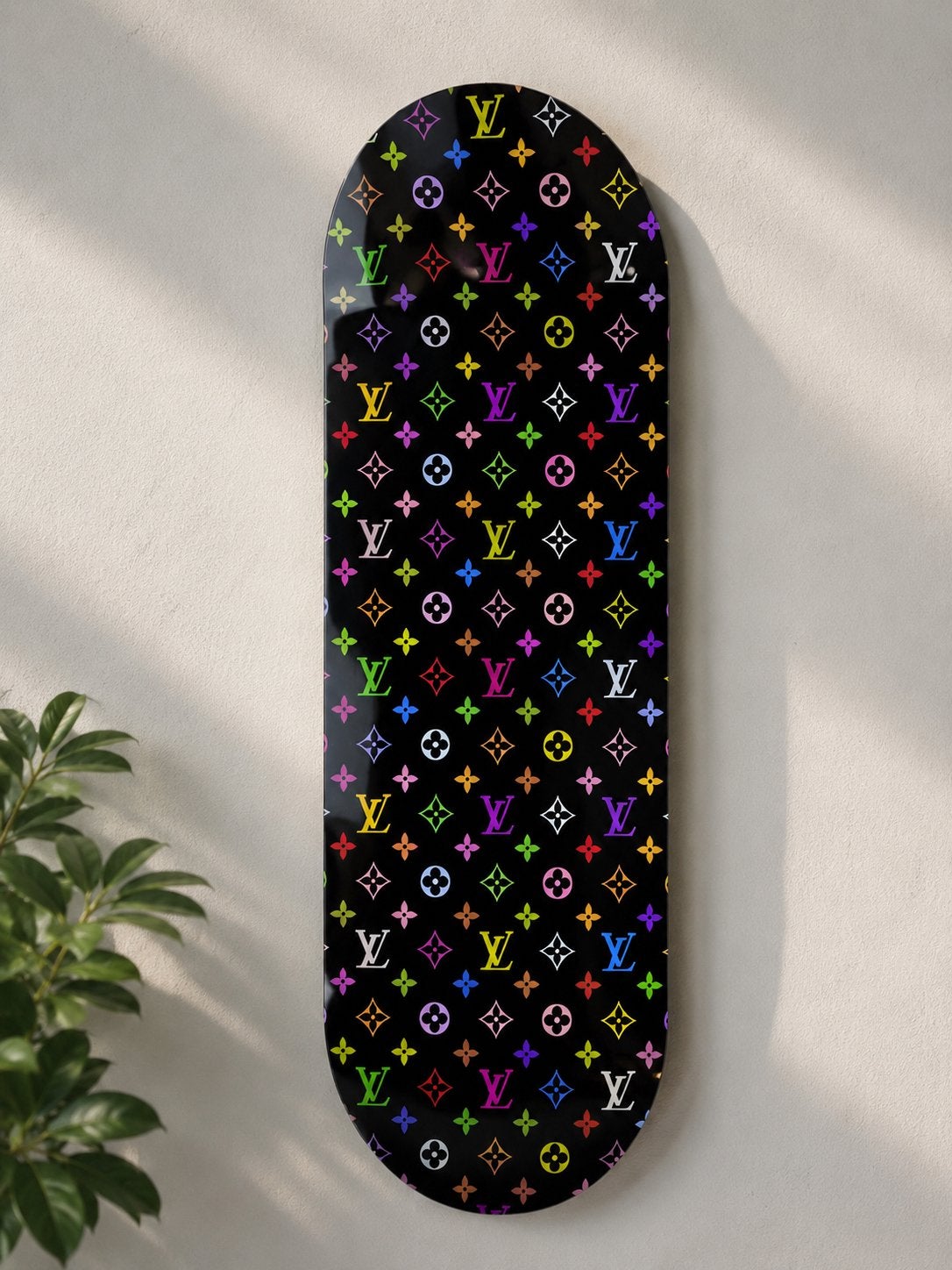 Skateboard wanddecoratie Louis Vuitton stijl 75x24 cm, Huis en Inrichting, Woonaccessoires | Overige, Hout, Meerkleurig, Nieuw