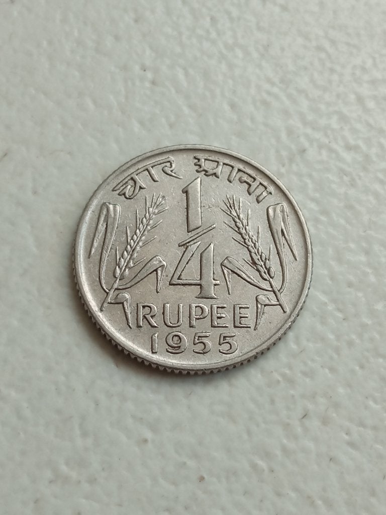India 1/4 rupee 1955., Postzegels en Munten, Munten | Azië, Ophalen of Verzenden, Zuid-Azië, Losse munt