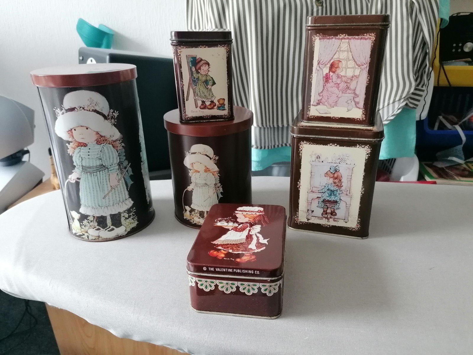 Vintage Sarah Kay blikken voorraadpotten - set van 6, Ophalen of Verzenden, Gebruikt, Koek(jes), Overige merken
