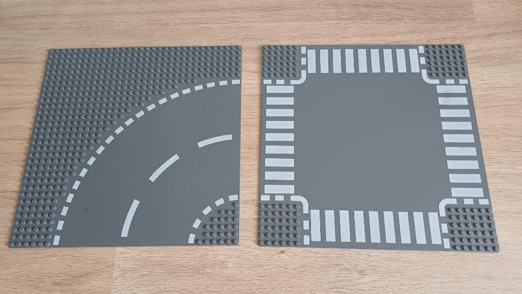 Lego Wegplaten - Bocht en Kruising, Lego, Ophalen of Verzenden, Compleet, Grondplaat