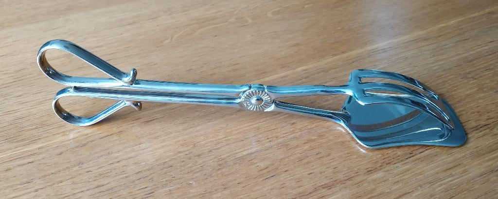 Vintage gebaks- of sandwichtang van zinklegering., Ophalen of Verzenden