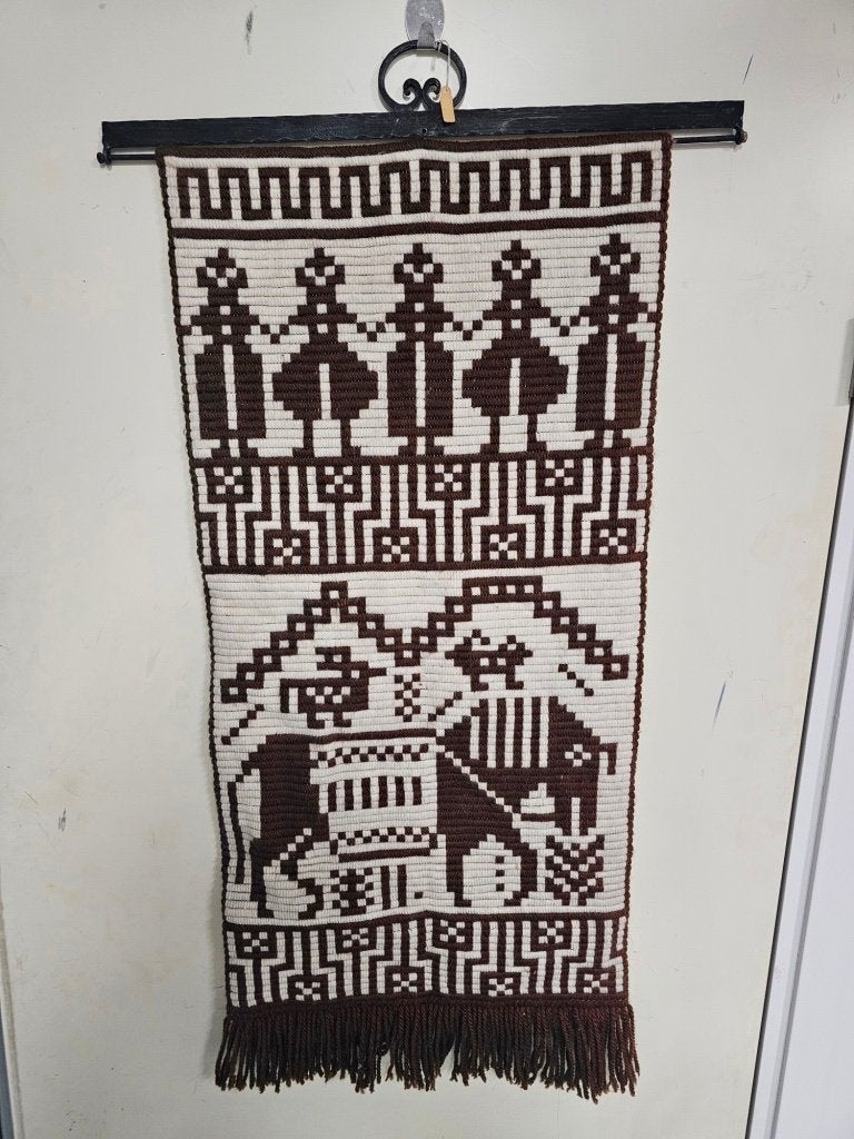 Scandinavische vintage wandkleed voor €30,-, Ophalen, Gebruikt, Nvt, Nvt