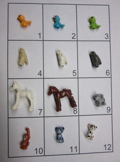 L1202 LEGO DIEREN VOGELS UIL VEULEN HOND PUPPY KATTEN AAP, Lego, Ophalen of Verzenden, Losse stenen, Lego Nederland B.V.