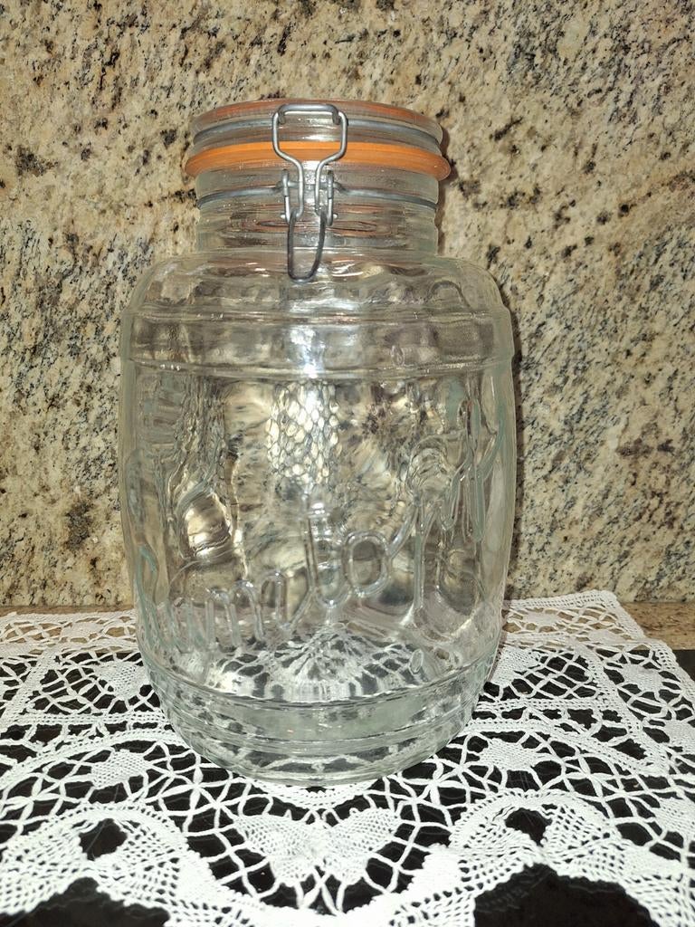 Grote glazen Rumtopf, Ophalen of Verzenden
