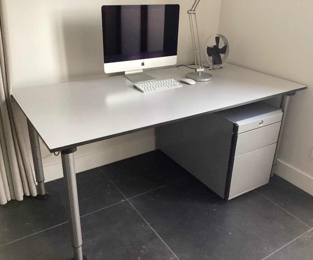 Gispen Next Bureau 160x80cm, Huis en Inrichting, Bureaus, Gispen, 160 cm, Gebruikt, Metaal